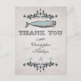 Vintager Viktorianischer Beach Whale Wedding Viele Postkarte