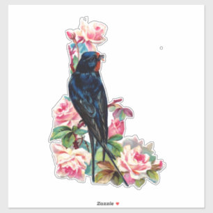 Vintager VIKTORIANISCHER FLÜGEBILD-STICKER Aufkleber