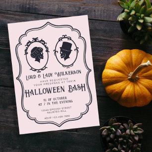 Vintager Viktorianischer Frame Skull Halloween Bas Einladung