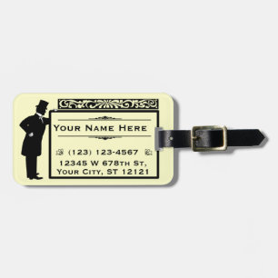 Vintager viktorianischer Herr-personalisierter Gepäckanhänger