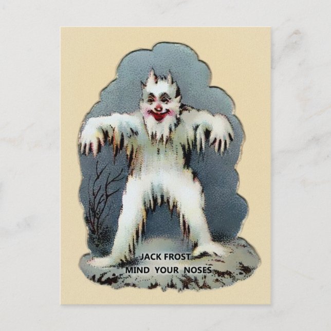 Vintager Viktorianischer Jack Frost Postkarte (Vorderseite)