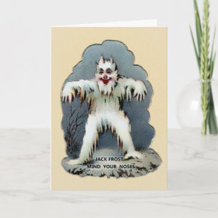 Vintager Viktorianischer Jack Frostweihnachtskarte Feiertagskarte