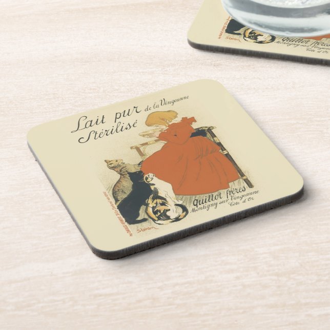 Vintager Viktorianischer Jugendstil, Mädchen mit M Getränkeuntersetzer (Linke Seite)