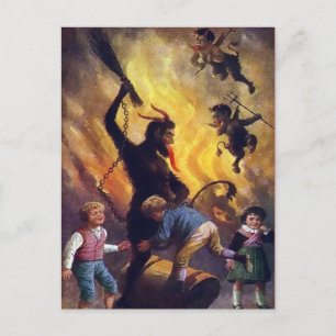 Vintager Viktorianischer Krampus Postkarte