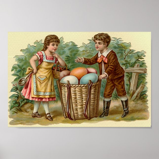 Vintager Viktorianischer OsterOstern Poster (Vorne)