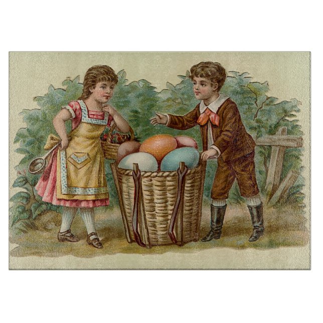 Vintager Viktorianischer OsterOstern Schneidebrett (Vorderseite)