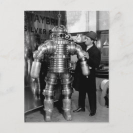 Vintager Viktorianischer Robot Diving Anzug Postkarte