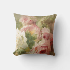 Vintager viktorianischer RoseWatercolor Kissen