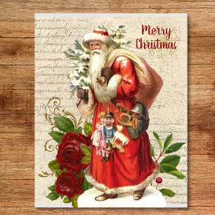 Vintager Viktorianischer Santa Claus Antiquitätend