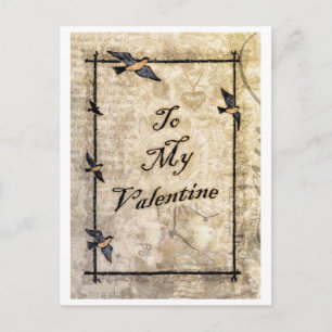 Vintager viktorianischer Stil Valentine Postkarte