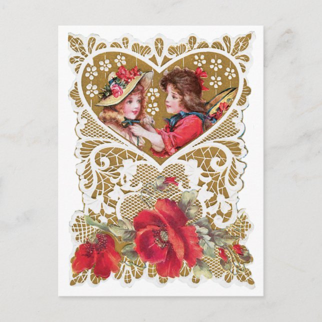 Vintager viktorianischer Valentine Feiertagspostkarte (Vorderseite)