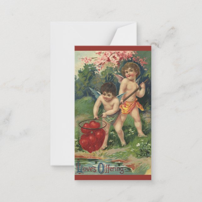 Vintager Viktorianischer Valentinstag, Angebot der Mitteilungskarte (Vorderseite)