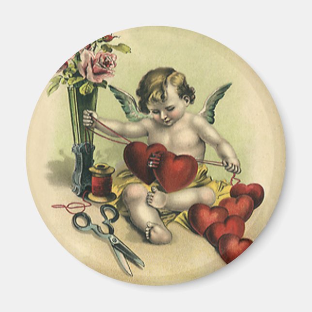 Vintager Viktorianischer Valentinstag Angel Seamst Magnet (Vorne)