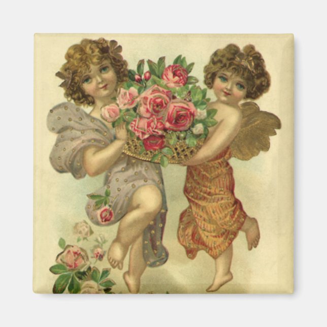 Vintager Viktorianischer Valentinstag, Angels Rose Magnet (Vorne)
