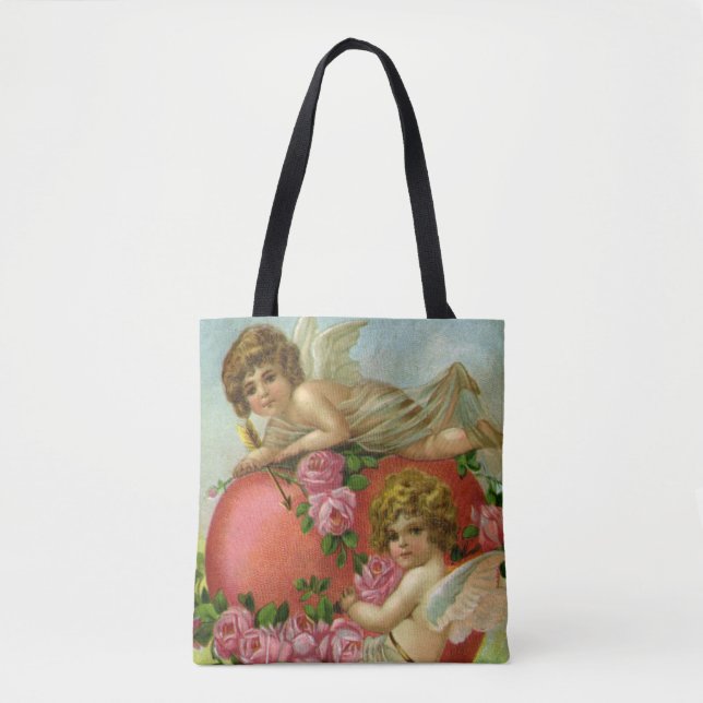 Vintager Viktorianischer Valentinstag Engel Herzli Tasche (Vorderseite)