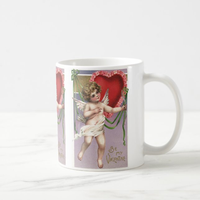 Vintager Viktorianischer Valentinstag Herzklopfen Kaffeetasse (Rechts)