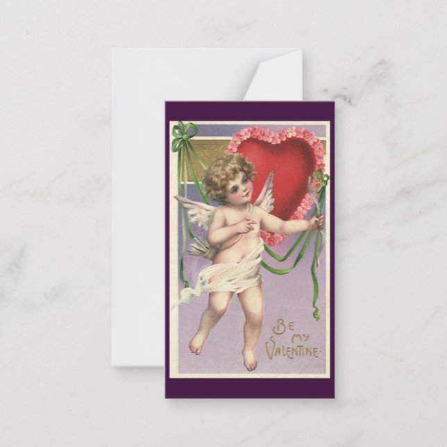 Vintager Viktorianischer Valentinstag Herzklopfen Mitteilungskarte (Vorderseite)