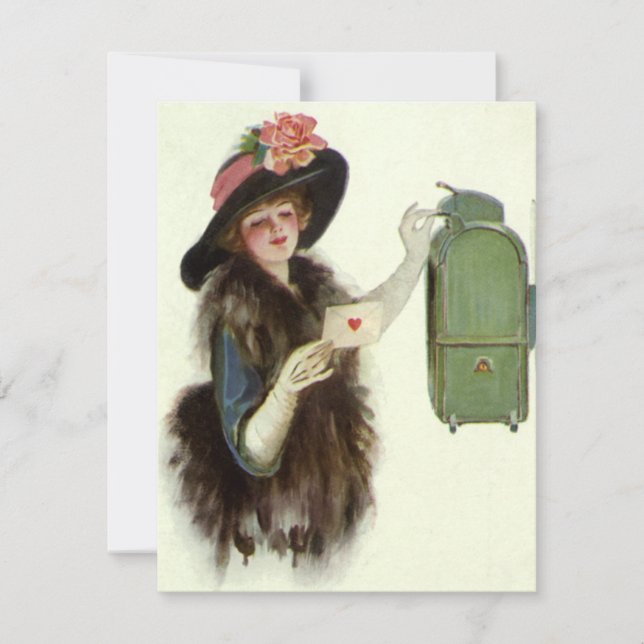 Vintager Viktorianischer Valentinstag Liebe Feiertagskarte (Vorderseite)