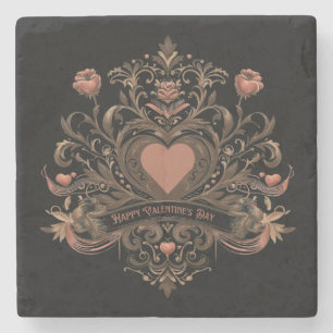 Vintager, Viktorianischer Valentinstag Steinuntersetzer