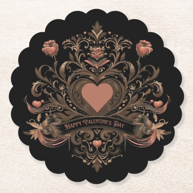 Vintager, Viktorianischer Valentinstag Untersetzer (Vorderseite)