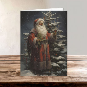 Vintager Viktorianischer Vater Weihnachten Weihnac Karte