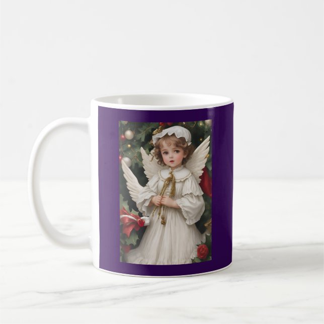 Vintager Viktorianischer Weihnachtsgel Kaffeetasse (Links)