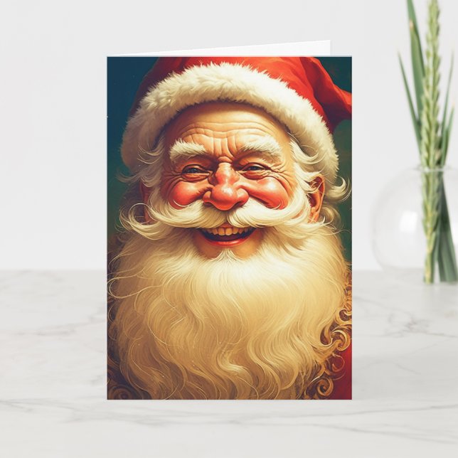 Vintager Viktorianischer Weihnachtsmann Karte (Vorderseite)