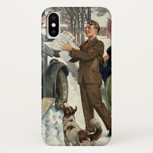 Vintager Viktorianischer Weihnachtsversand Case-Mate iPhone Hülle (Rückseite)