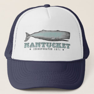Vintager Viktorianischer Whale Nantucket MA Inc 16 Truckerkappe