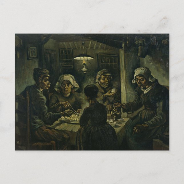 Vintager Vincent van Gogh Das Kartoffelessen Postkarte (Vorderseite)