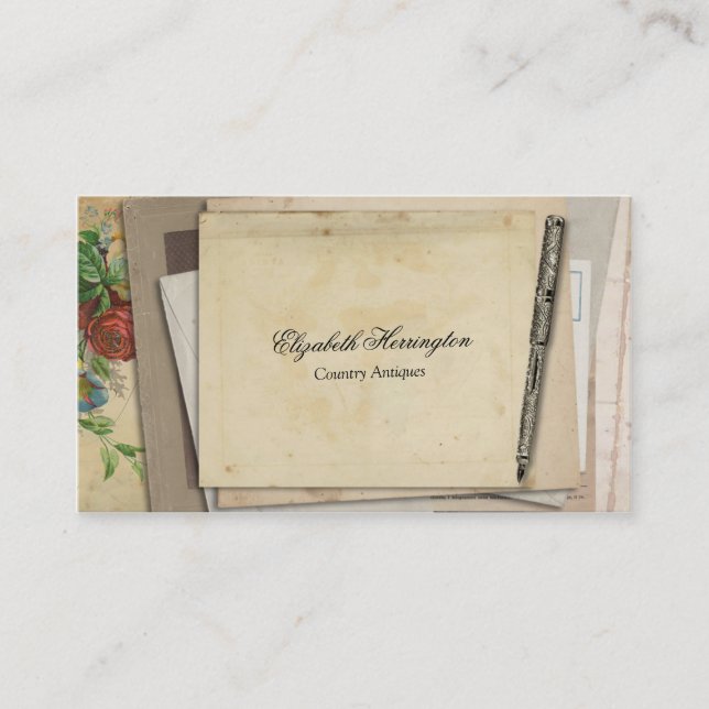 Vintager Visitenkarte (Vorderseite)