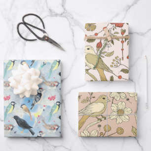 Vintager Vogel-Geburtstag Klassiker Schönes Tier Geschenkpapier Set