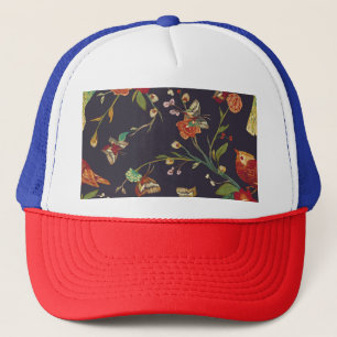 Vintager Vogel, Schmetterling, Stickerei Wasserfar Truckerkappe