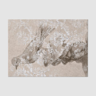 Vintager Vogelstoß Seidenpapier