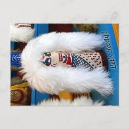 Vintager Voodoo Knockdown Doll Lass uns Party Post Postkarte