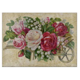 Vintager Wagen der Rosen Schneidebrett
