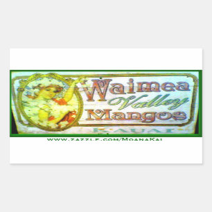 Vintager Waimea Tal-Mango-Kauai-Aufkleber Rechteckiger Aufkleber