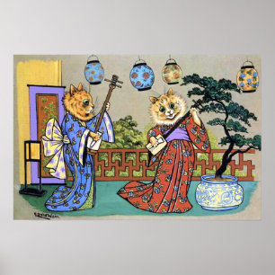 Vintager Wain japanischer musikalischer Poster