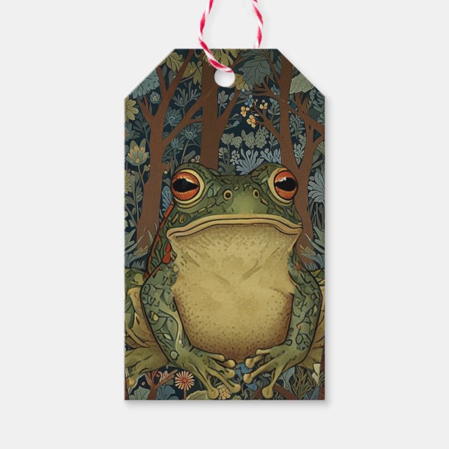 Vintager Waldfrosch Geschenkanhänger (Vorderseite)