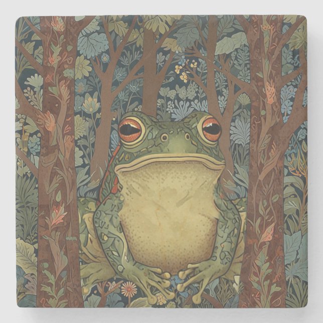 Vintager Waldfrosch Steinuntersetzer (Vorderseite)