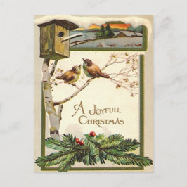 Vintager Waldschneemann Geburtshaus Tree Holiday Postkarte