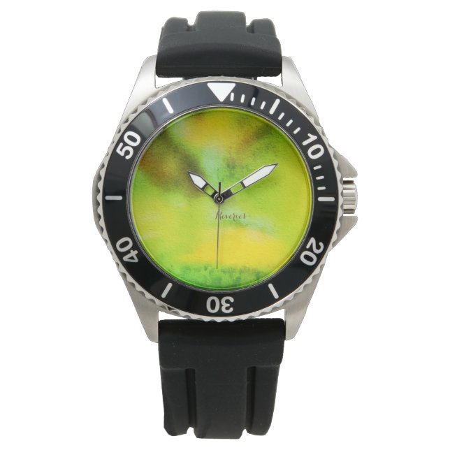 Vintager Waldträumer - Abstrakte Naturerlebnisse Armbanduhr (Vorderseite)