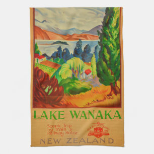 Vintager Wanaka-See Neuseeland Geschirrtuch