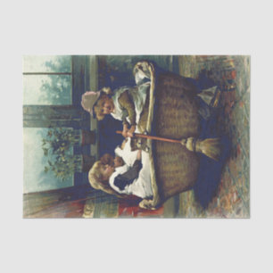 Vintager Warenkorb Seidenpapier