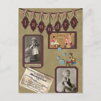 Vintager Wäschetag Postkarte