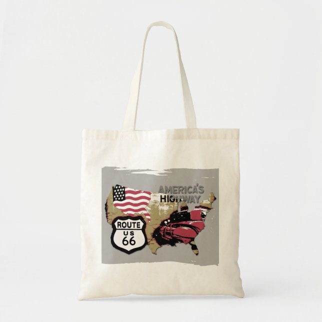 Vintager Weg 66 Tragetasche (Vorne)