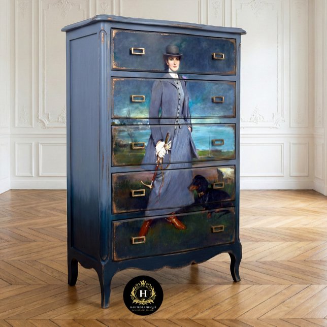 Vintager weiblicher Hund Rustikales Gewebepapier Seidenpapier (Von Creator hochgeladen)