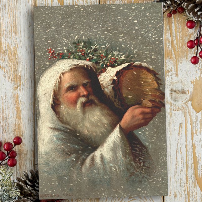 Vintager Weihnachten im Schnee mit Weihnachten-Log Seidenpapier (Von Creator hochgeladen)