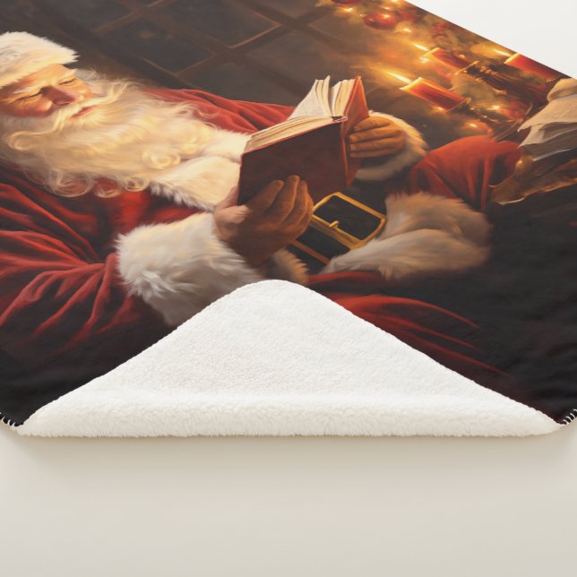 Vintager Weihnachts-Leser Sherpadecke (3/4)