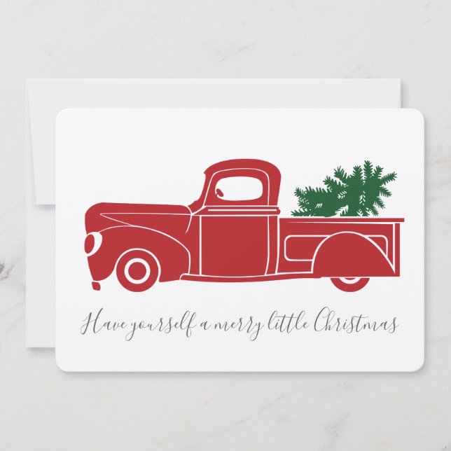 Vintager Weihnachts-LKW Feiertagskarte (Vorderseite)